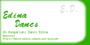 edina dancs business card